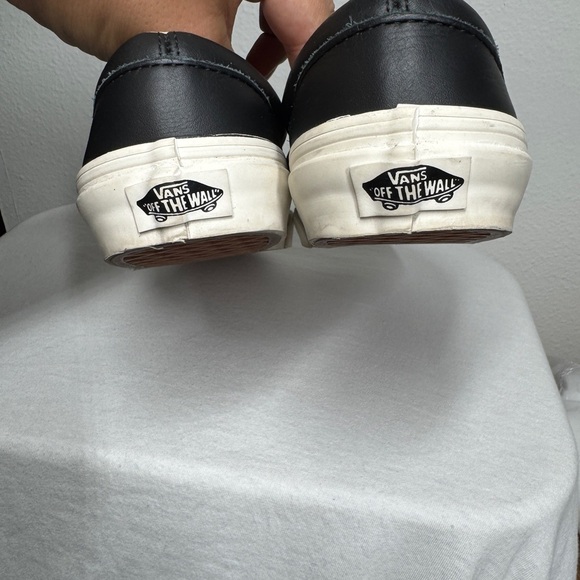 Vans Rare Woven Leather Black White Checkers Slip On Sneakers Size Women’s 5 - Picture 5 of 14